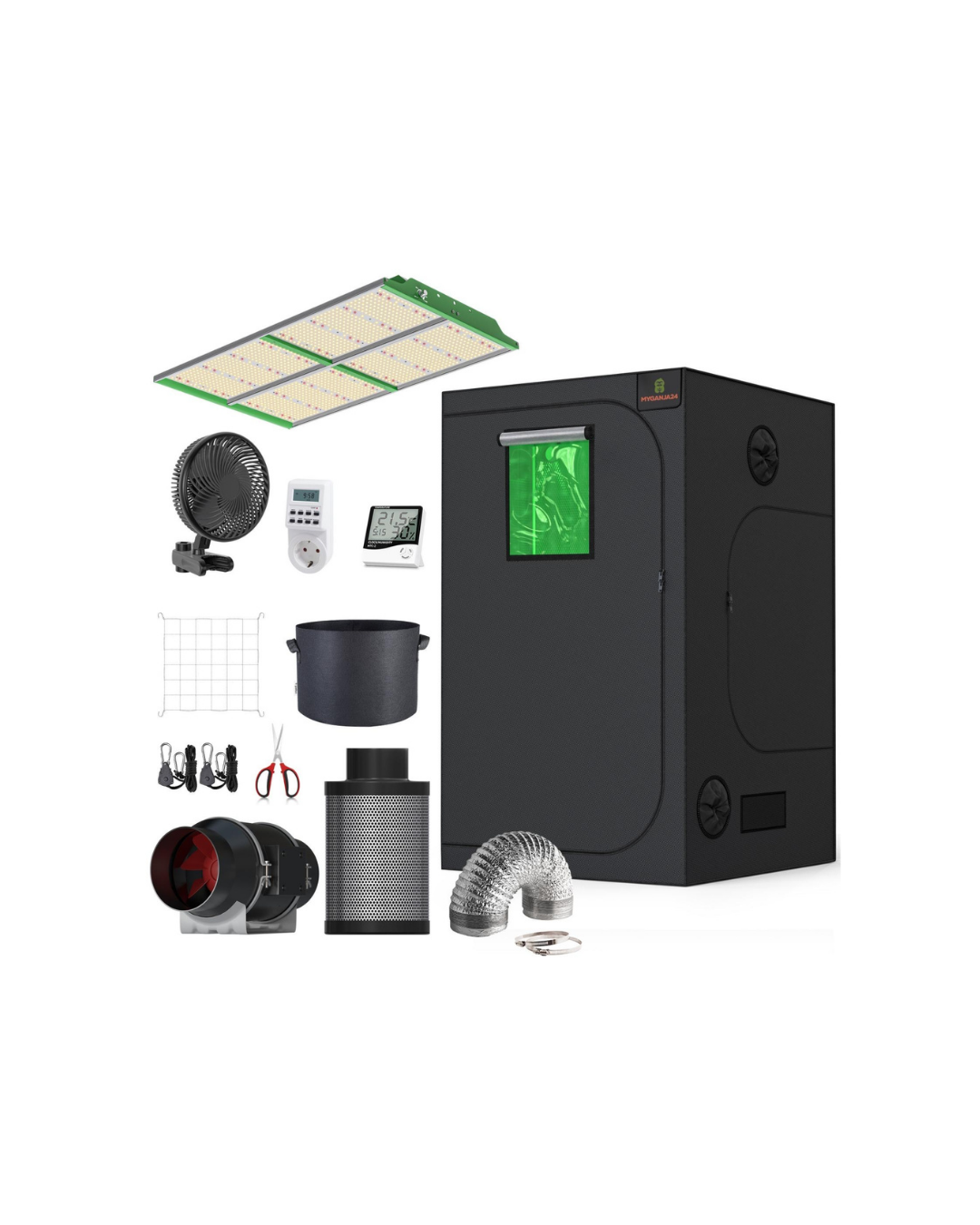 MyGanja24 Pro LED Growbox Komplettset 120x120x200cm