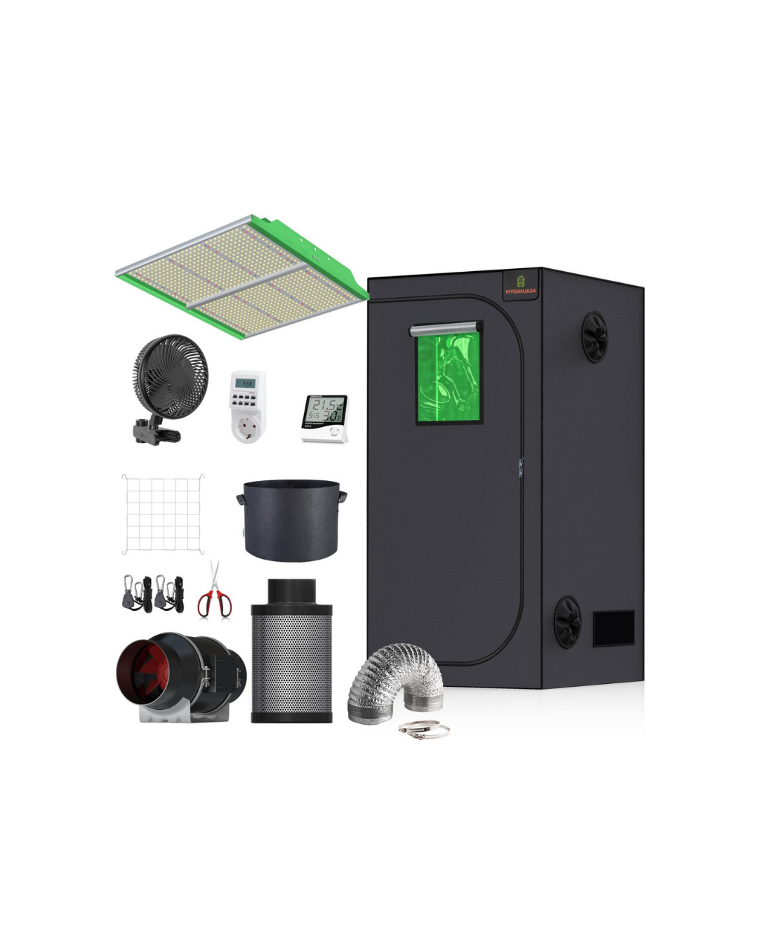 MyGanja24 Pro LED Growbox Komplettset 100x100x200cm