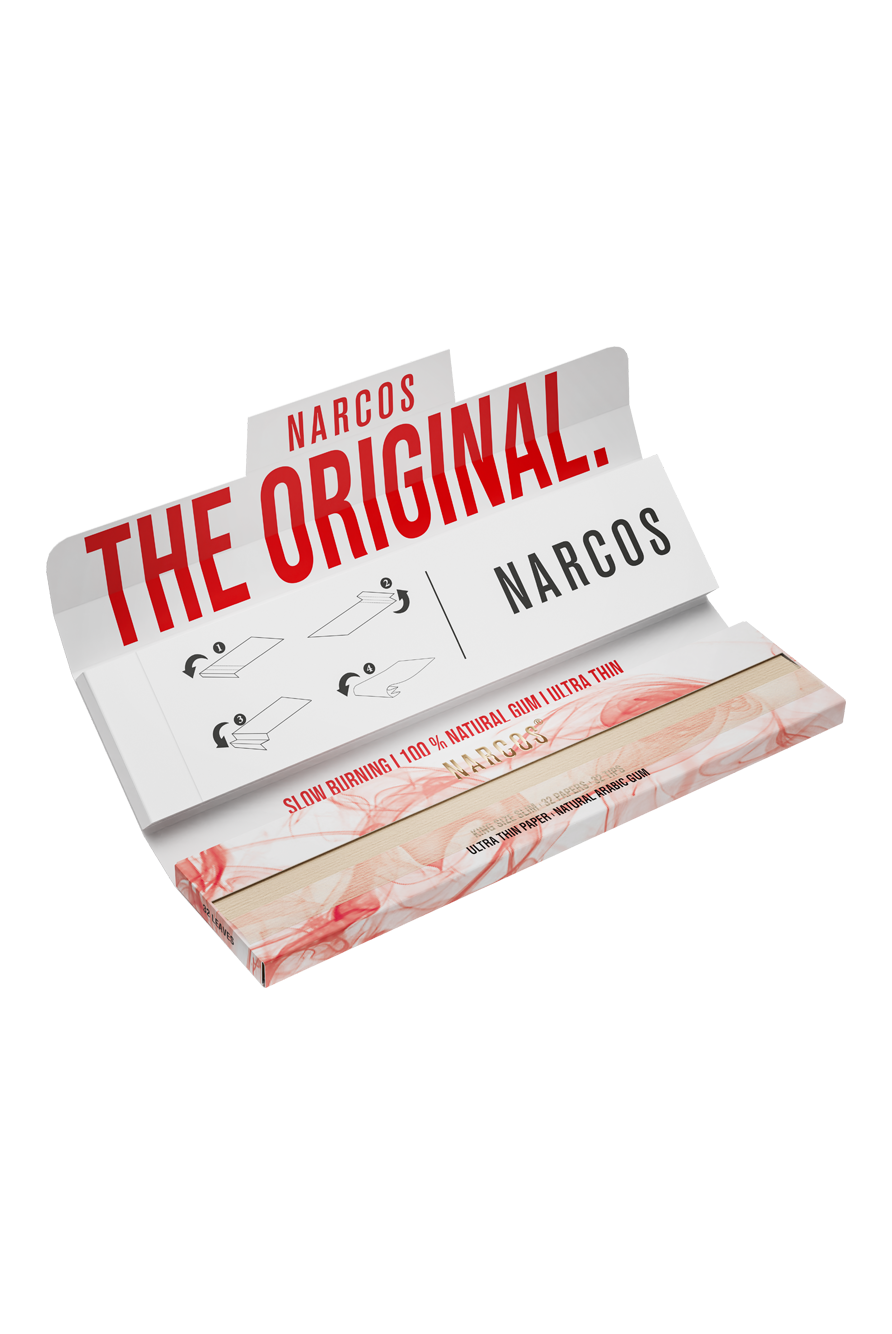 Narcos King Size slim pink + tips (Display 24 pieces)