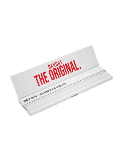 Narcos King Size slim white edition + tips (Display 24 pieces)