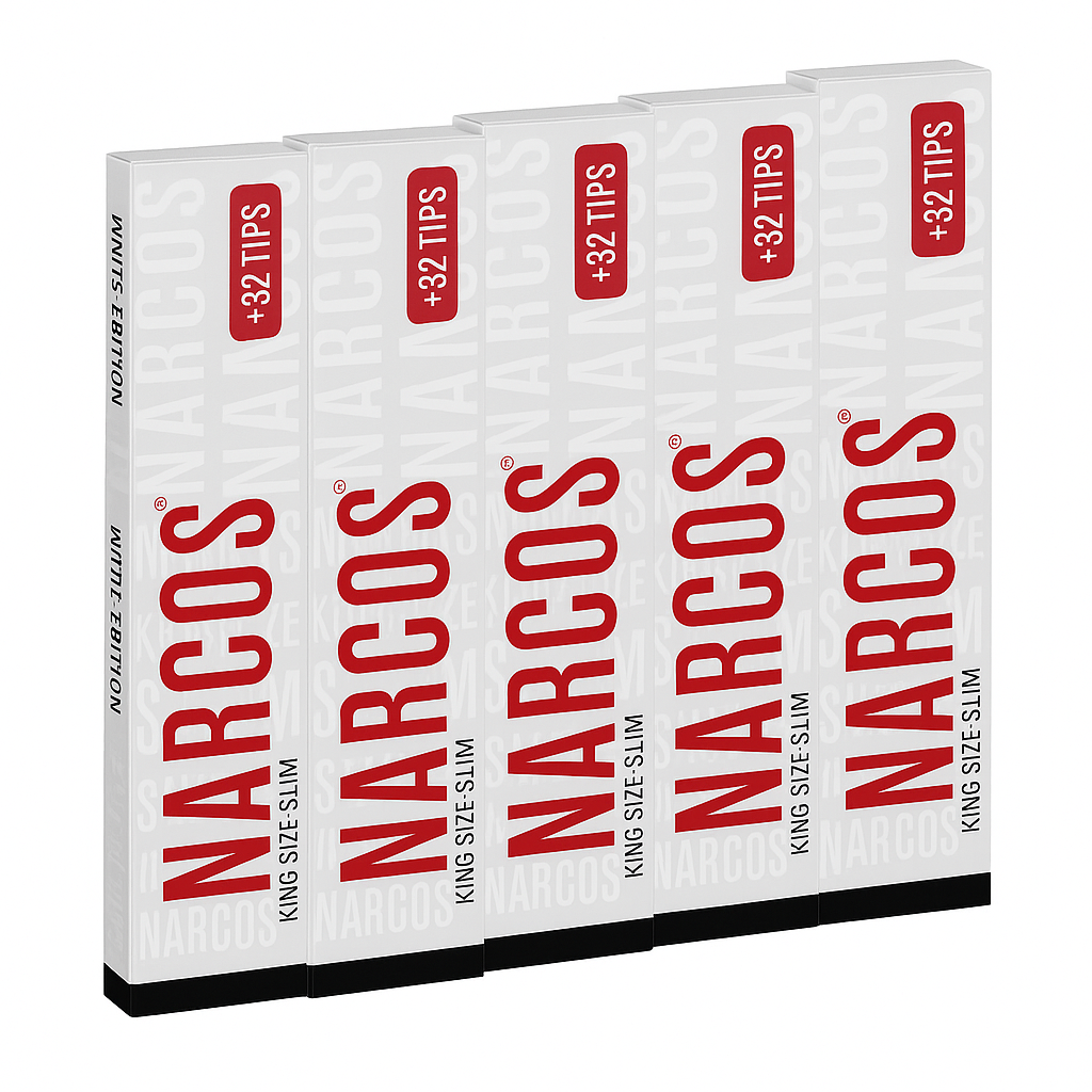5 x Narcos King Size slim white edition + tips #1