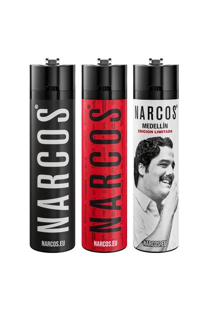 Narcos Geschenkset – Weiß Edition | Metall-Tray, Grinder, Feuerzeug, Tips & Papers