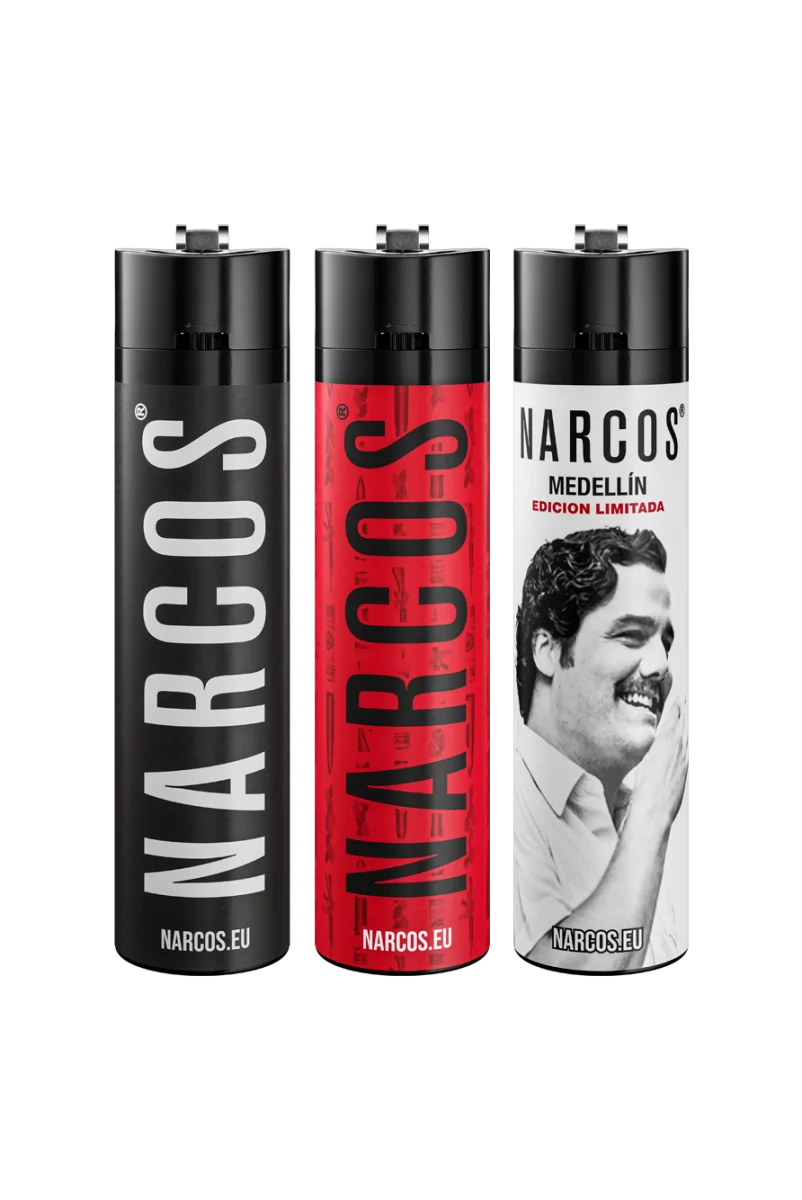 Narcos Geschenkset – Rosa Tray Edition | Grinder, Feuerzeug, Filtertips & Papers