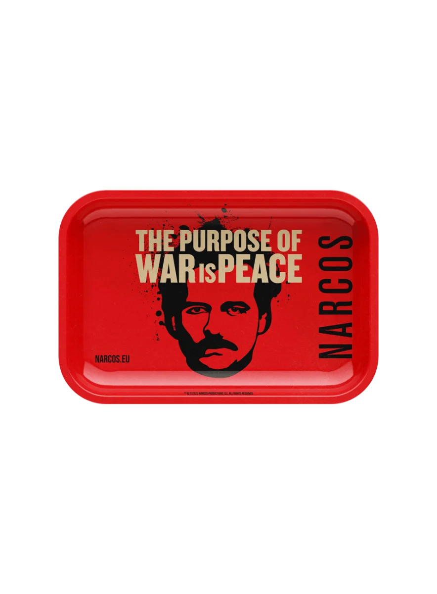 Narcos Geschenkset – Red Edition | Metall-Tray, Grinder, Feuerzeug, Tips & Papers