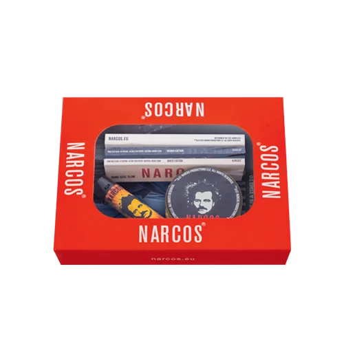 Narcos Geschenkset small – Pablo Edition | Metall-Tray, Grinder, Feuerzeug, Tips & Papers